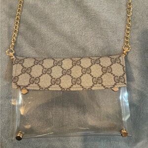 Repurposed clear Gucci envelope bag, this bag is not certified authentic